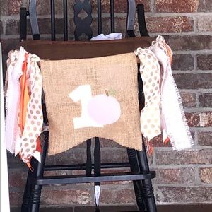 Peach 1st birthday banner